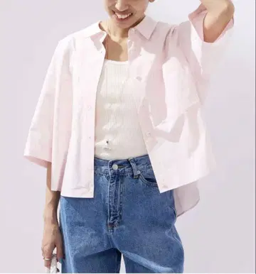 이에나 숏 크롭 셔츠 핑크