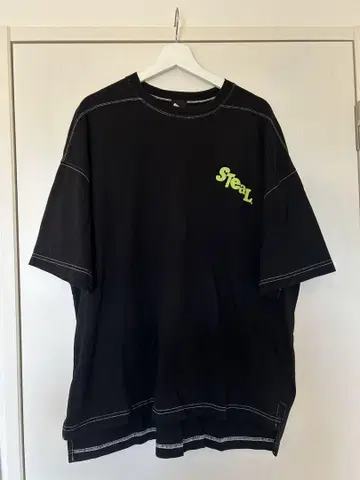 Steal 오버 사이즈 티셔츠 블랙