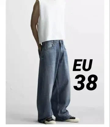 ZARA 배기 벌룬 데님 EU38 미디엄 블루
