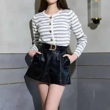 다리치 D 버클 큐롯 스커트 [S] 블랙 벨트 포함 숏 팬츠 슬림 레그