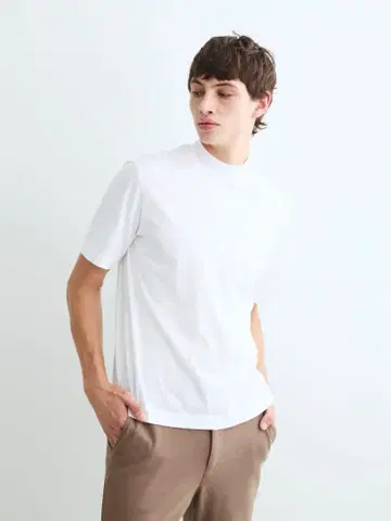 THREE DOTS 선데드 저지 모크넥 티셔츠 Steve