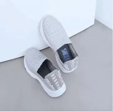 경량 메쉬 슬립온 슈즈 실버