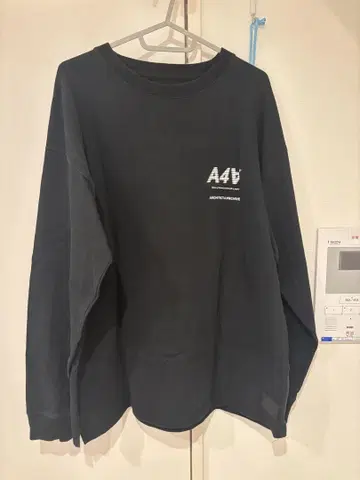 ARCHITECT.4.ARCHIVE 블랙 티셔츠 긴팔 티셔츠 남성용 셔츠