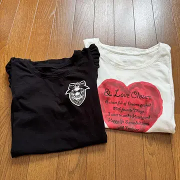 QVC &LOVE 앤드러브 옷장 반팔 티셔츠 2장 세트