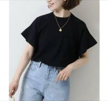 Spick &span COOL 플레어 프렌치 슬리브 풀오버 네이비