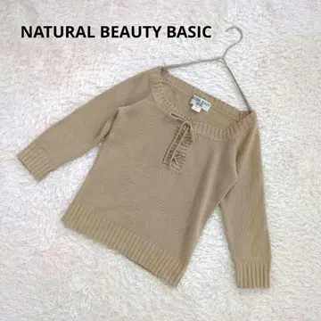 NATURAL BEAUTY BASIC 니트 M 사이즈 긴팔 리본
