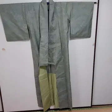 오시마 명주 기장 163cm 단옷 여름용 넓은 옷깃 기모노 순수 실크