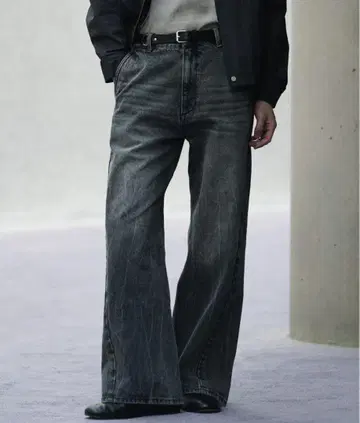 WYM CURVED FLARE DENIM SLACKS L 사이즈