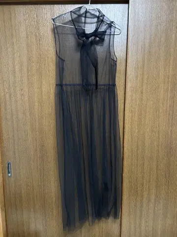 노리즈 블랙 비침 롱 원피스
