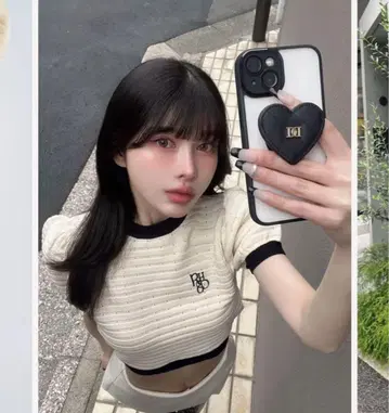Darich 백 리본 퍼프 숄더 니트 탑 IVO