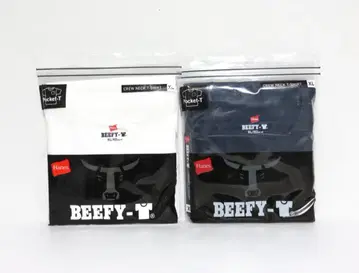 2장 세트 Hanes BEEFY-T 포켓 티셔츠 XL 화이트 네이비