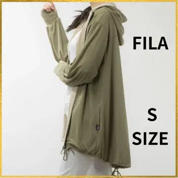 잔여수량 새상품 FILA UV 모드라이크 발수 롱 후드티 라이트 카키 S