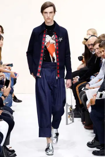 데님 JW ANDERSON 16SS 플리츠 배기 트라우저 사이즈 46