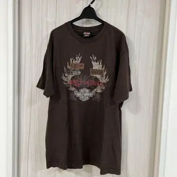 할리데이비슨 티셔츠 브라운