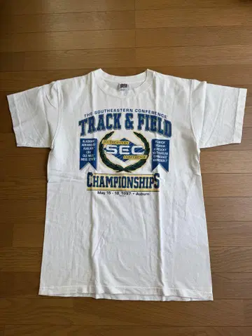 90s usa제 싱글 스티치 티셔츠 track&field