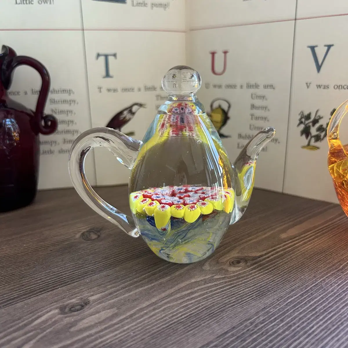 Vintage Art Glass Teapot Object Paperweight