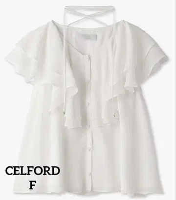 CELFORD 초커 크레이프 블라우스 화이트 셀포드 F
