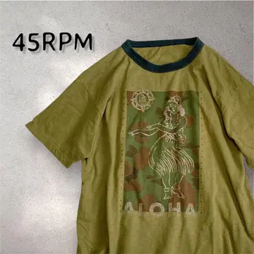 45RPM. ALOHA 티셔츠 카키 프리 사이즈