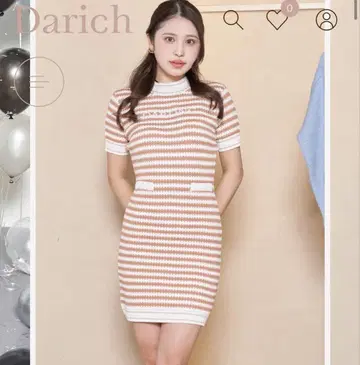 darich 보더 니트 미니 원피스