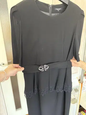 블랙 포멀 드레스 사이즈 9 레이스 장식
