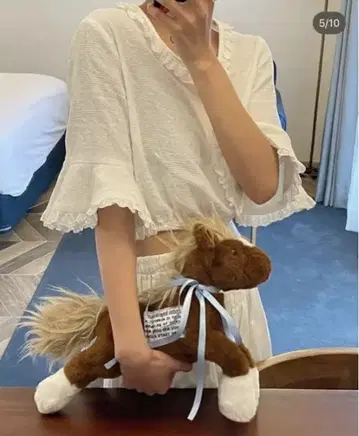 사모예드 천사풍 빈티지 블라우스