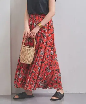 유나이티드 애로우즈 플라워 롱 스커트
