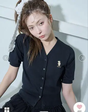 10% OFFLILY BROWN Lily Bear 하프 슬리브 가디건
