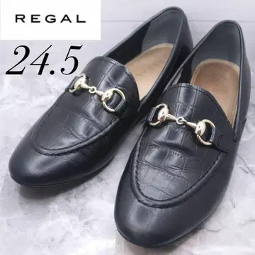 REGAL 리걸 비트 로퍼 악어 엠보싱 가죽 24.5 블랙