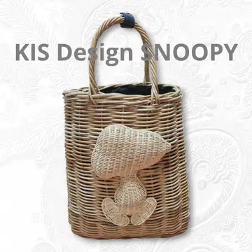 KIS Design 키스 디자인 SNOOPY 스누피 라탄 바스켓 백