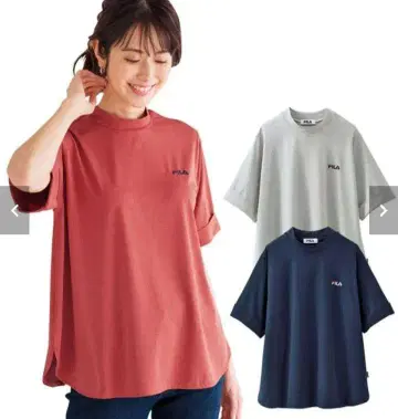 휠라 하이넥 반팔 티셔츠 LL
