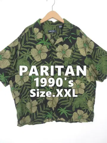 90s 퓨리탄 네이비 택 XXL 오픈 카라 알로하 셔츠 레이온