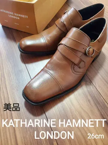KATHARINE HAMNETT 브라운 더블 스트랩 신발 26cm