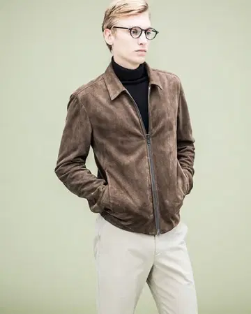 Theory 스웨이드 블루종 브라운
