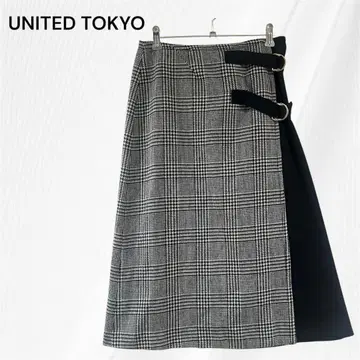 유나이티드 도쿄 스커트 랩 스커트 미디 스커트 S 그레이
