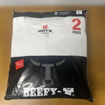 Hanes BEEFY-T 화이트 L 사이즈 2장 세트