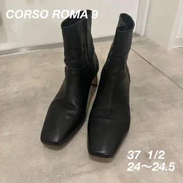 CORO ROMA 9 블랙 부츠 37 1/2 24cm