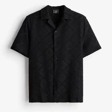 배송비 포함 'H&M' 크로셰 스타일 셔츠/블랙 XL