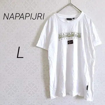 NAPAPIJRI 나파피리 티셔츠 L 화이트 로고 프린트 캐주얼