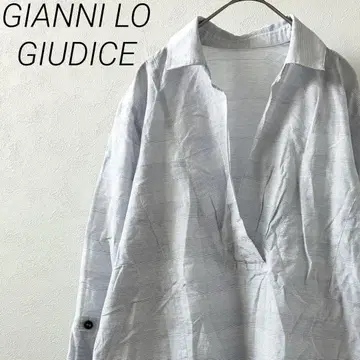 GIANNI LO GIUDICE 셔츠 블라우스 V넥 보더 빅