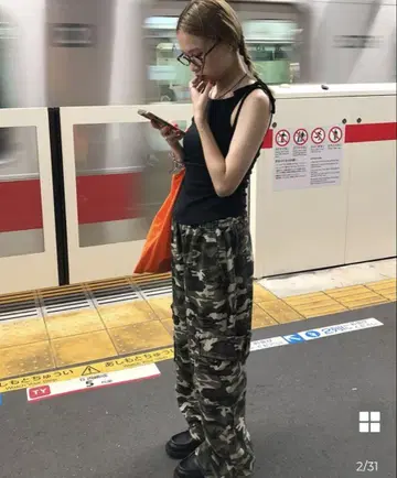 nugu hoop hiyori y2k 밀리터리 팬츠