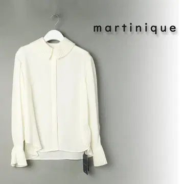 244 새상품 martinique 마르티니크 플리츠 칼라 블라우스