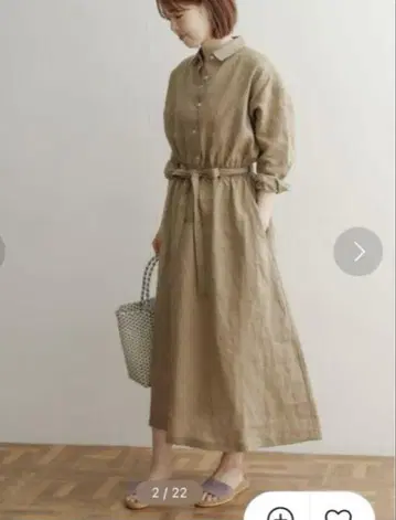 어반 리서치 도어스 UR 린넨 허리 개더 원피스