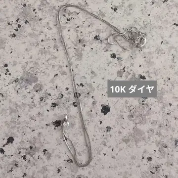 10K 다이아몬드 화이트 골드 목걸이