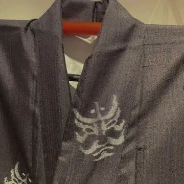 유키 쓰무기 블랙 컬러 가부키 임시 기모노 새상품급 순수 실크 증표 포함