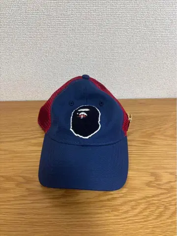 Mr. BATHING APE 메쉬 캡 네이비/레드