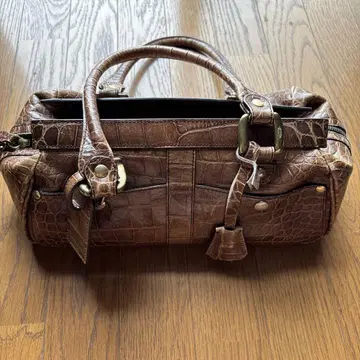J&M DAVIDSON 브라운 가죽 핸드백