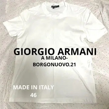 GIORGIO ARMANI SIMINT 화이트 티셔츠 COTTON100%