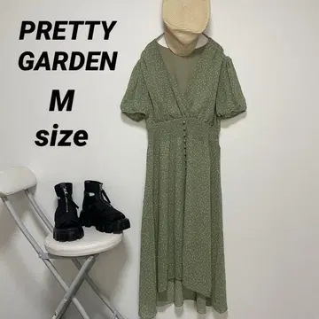 M PRETTY GARDEN 프리티 가든 올리브 그린 원피스