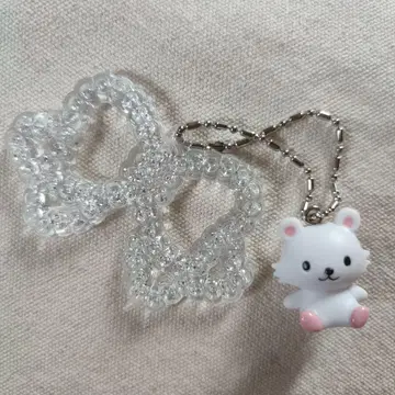 초레어 산리오 참키티 슈가 반짝리본 키링