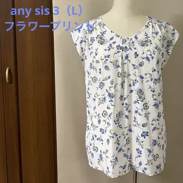 온워드 카시야마 any sis 3 (L) 산뜻한 플라워 블루 블라우스